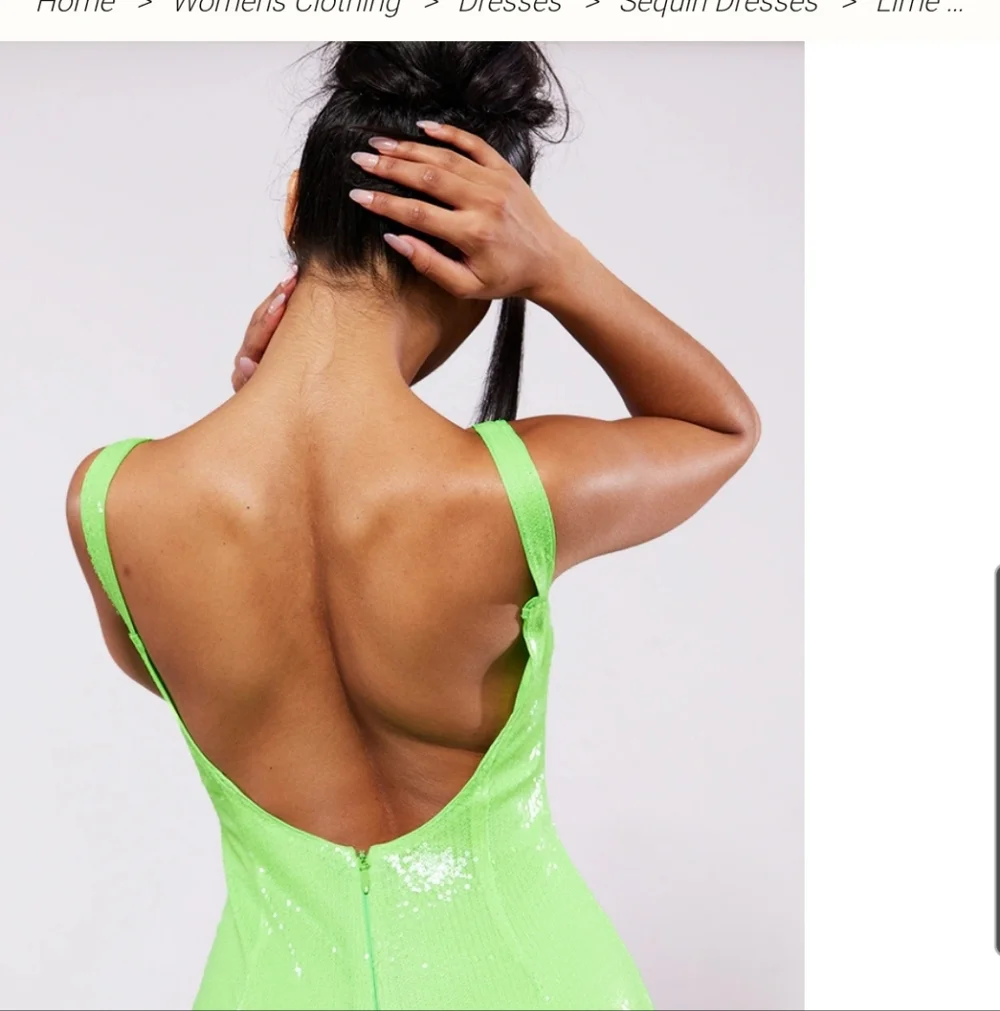 Brand New Lime Green Sequin Dress - Picture 3 of 5